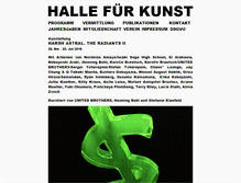 Tablet Screenshot of halle-fuer-kunst.de